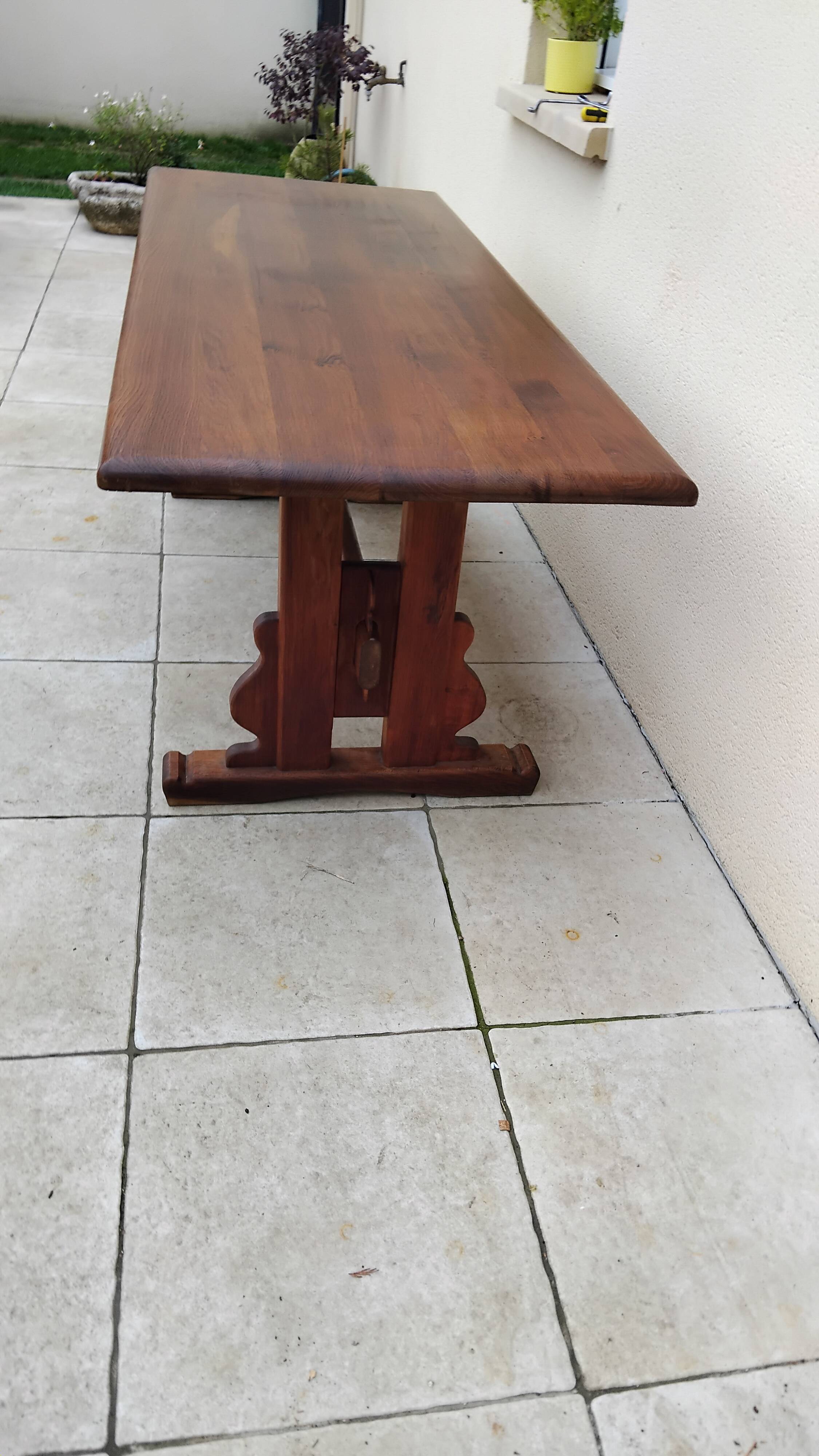 Antique vintage solid oak monastery farmhouse table