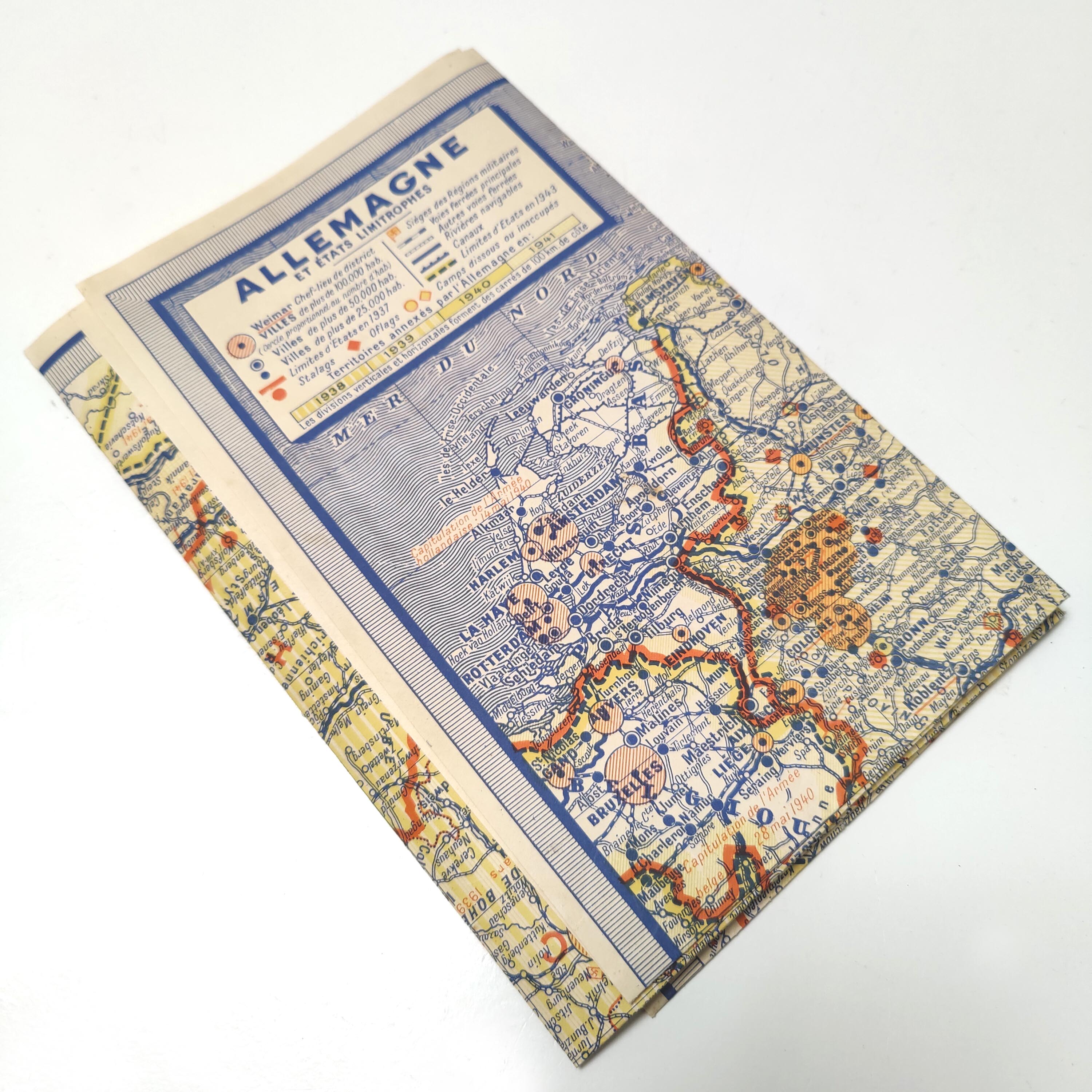 Map Germany and Europe 40s