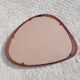 Contemporary oval mirror in teak finish