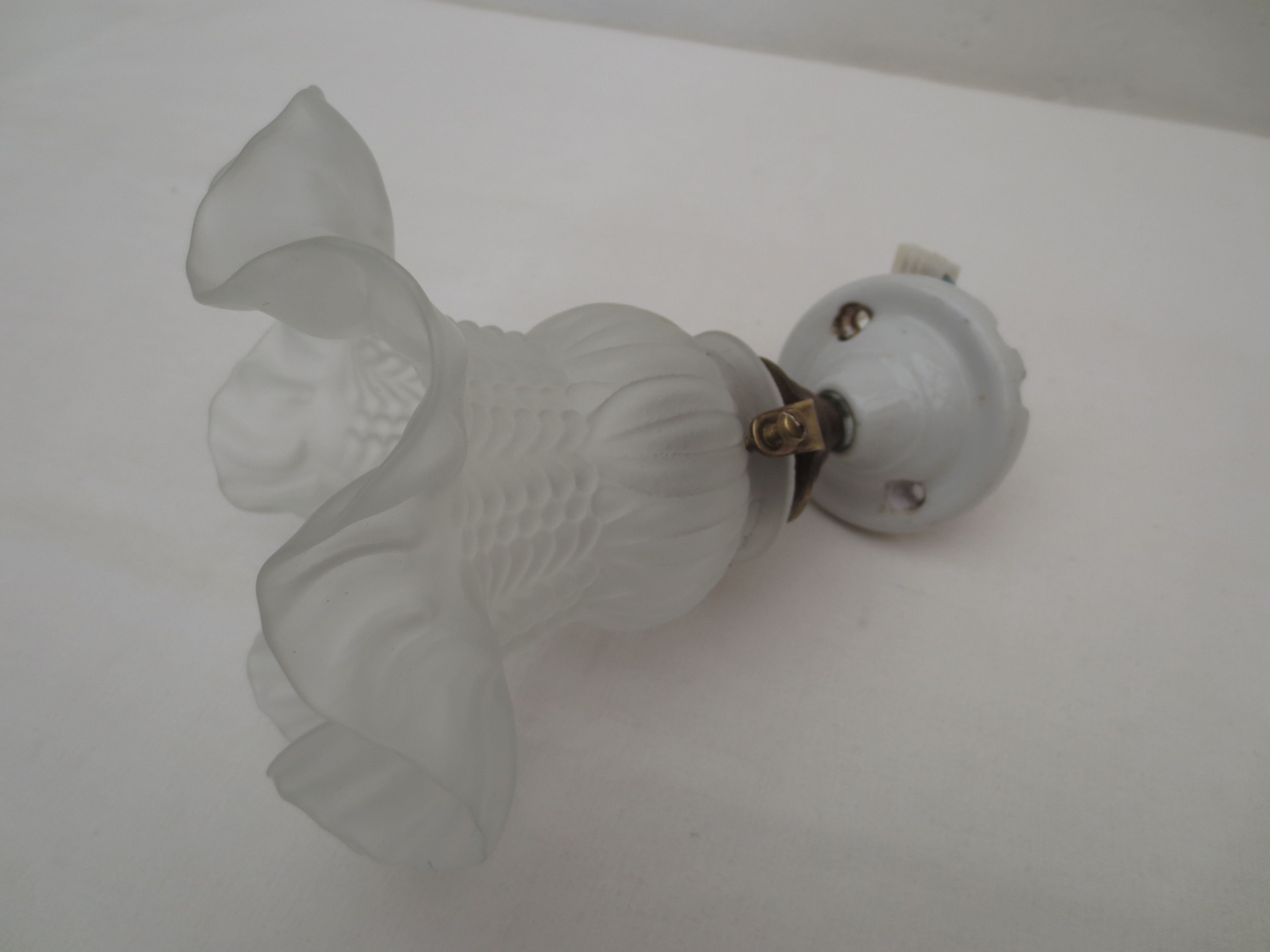 Oblique wall lamp at 45 ° porcelain tulip frosted glass