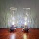 Pair of blown glass and chrome-plated metal wall lights, 1970s