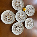 6 Saint Amand oyster plates
