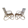 Chaises et table en osier vintage