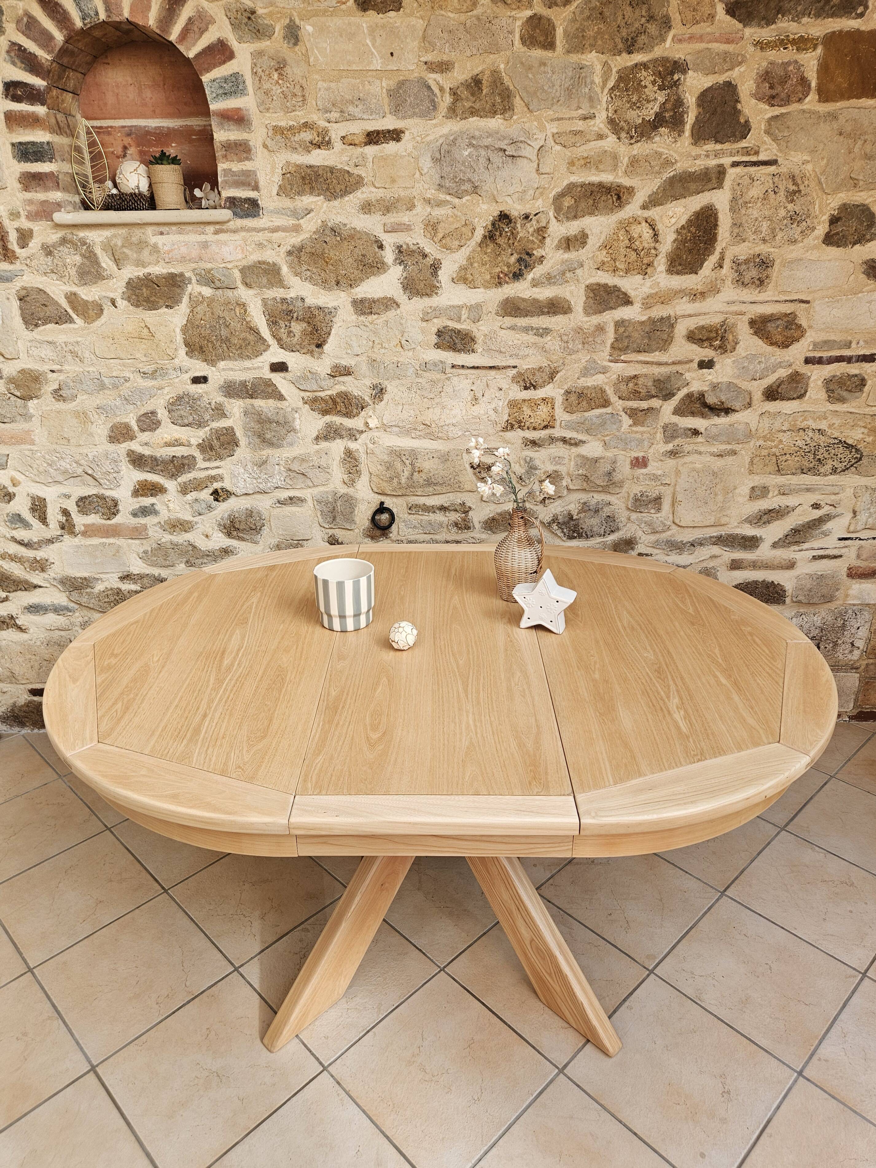 Table ronde orme style Pierre Chapo