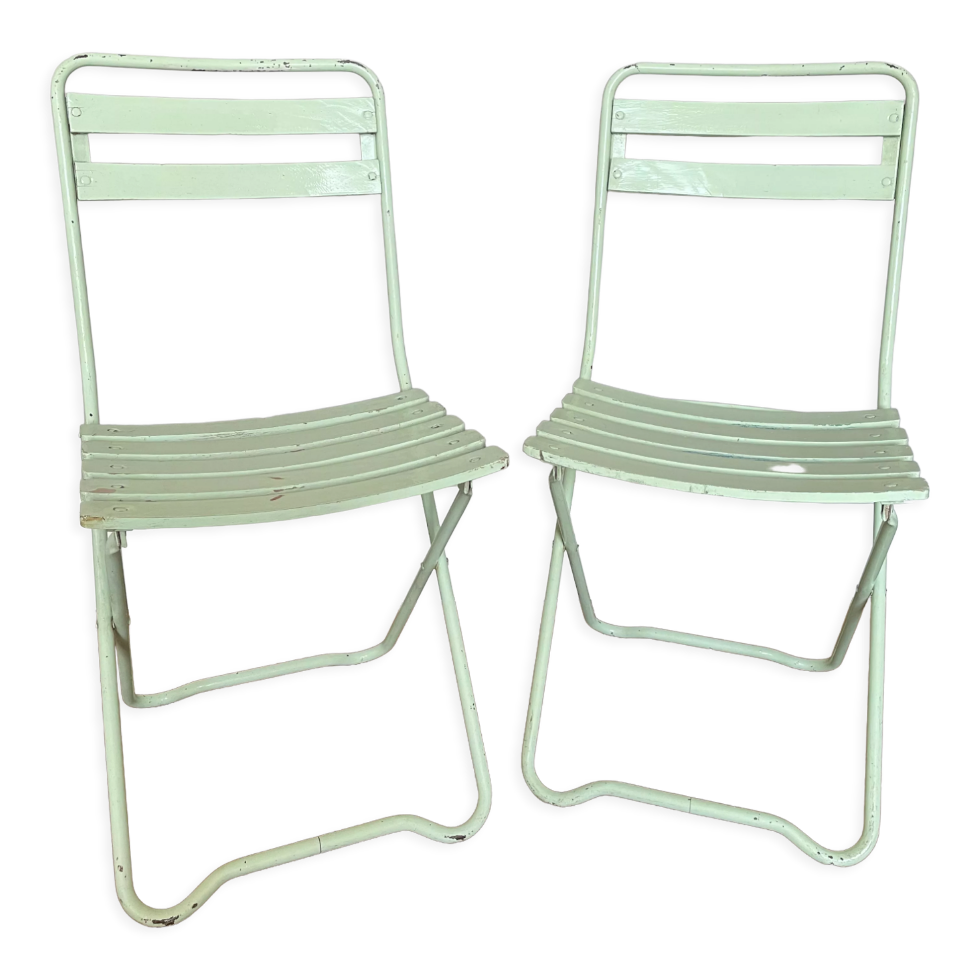Pair of vintage folding garden chairs