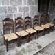 Lot de 6 chaises brutalistes paillées