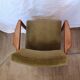Fauteuil de bureau scandinave en teck et velours vert