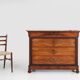 Commode Louis Philippe française avec dessus en marbre rose, années 1850