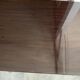 TV stand on casters, 2 brown Formica shelves, 1960s