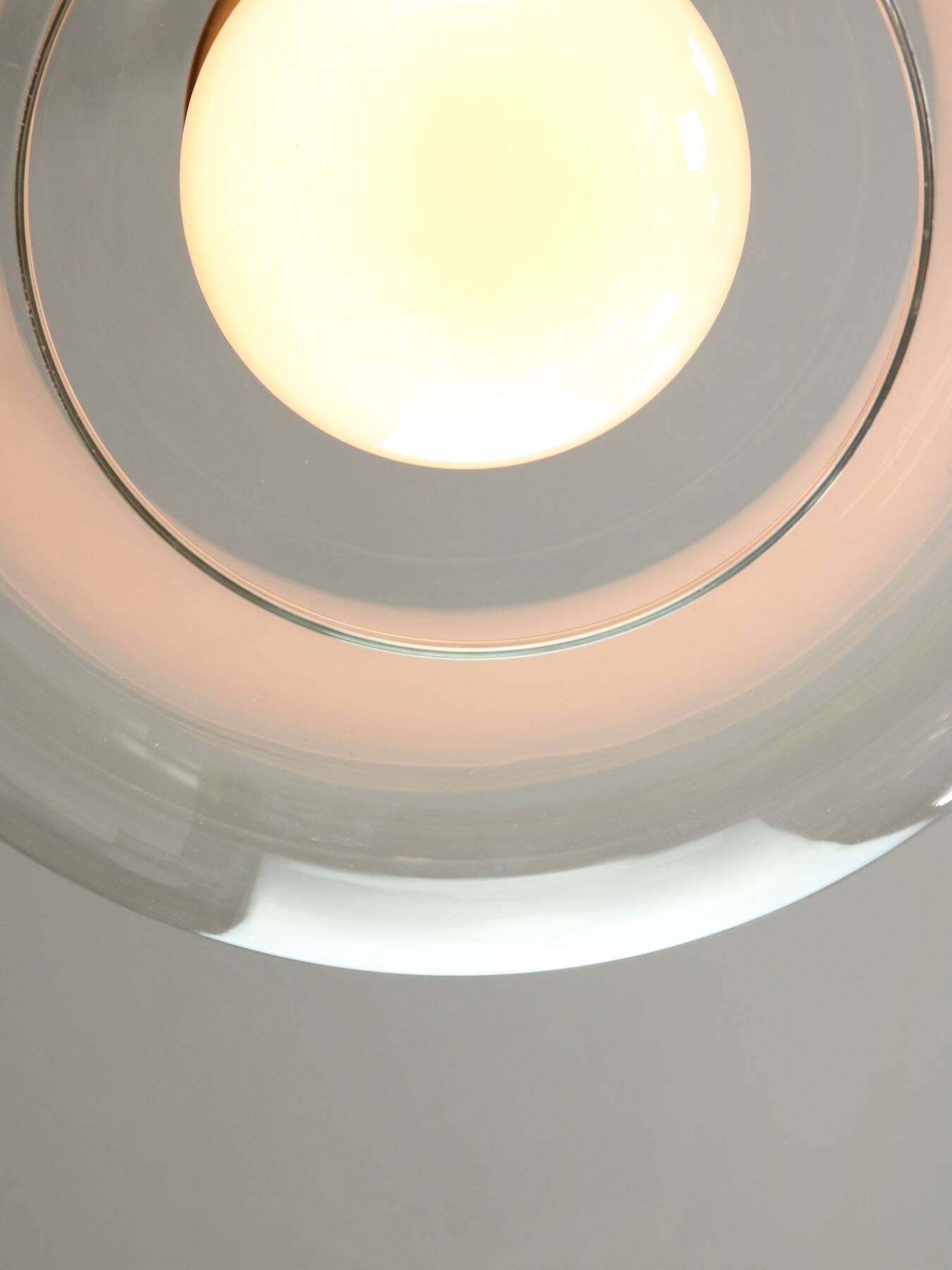Italian Mid-Century Glass and Brass Pendant Lamp