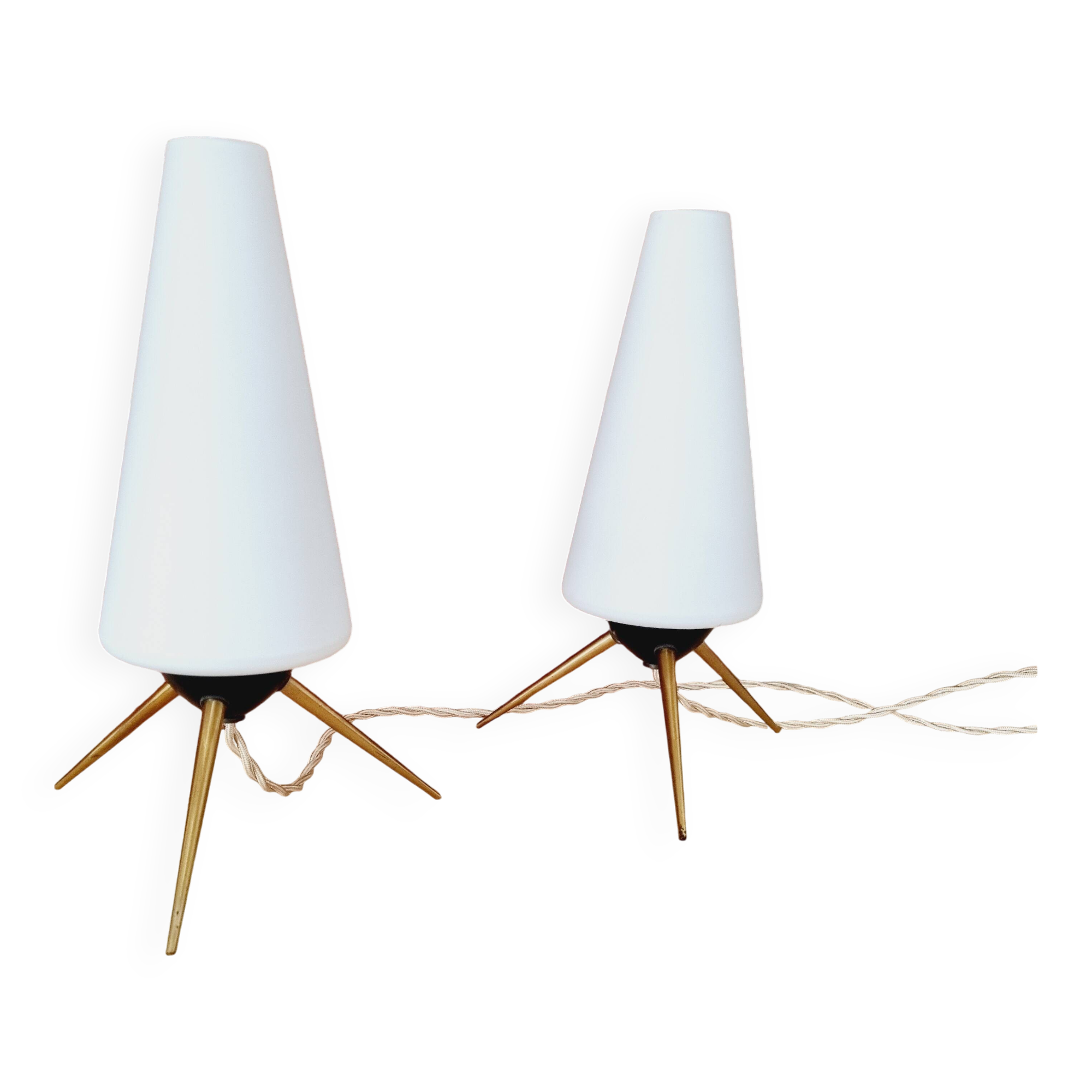 Art Deco bedside lamps, pair