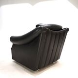 French Art Deco leather armchair, 1960