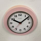 Vintage Pink East German Bakelite Wall Clock from Weimar, 1980s