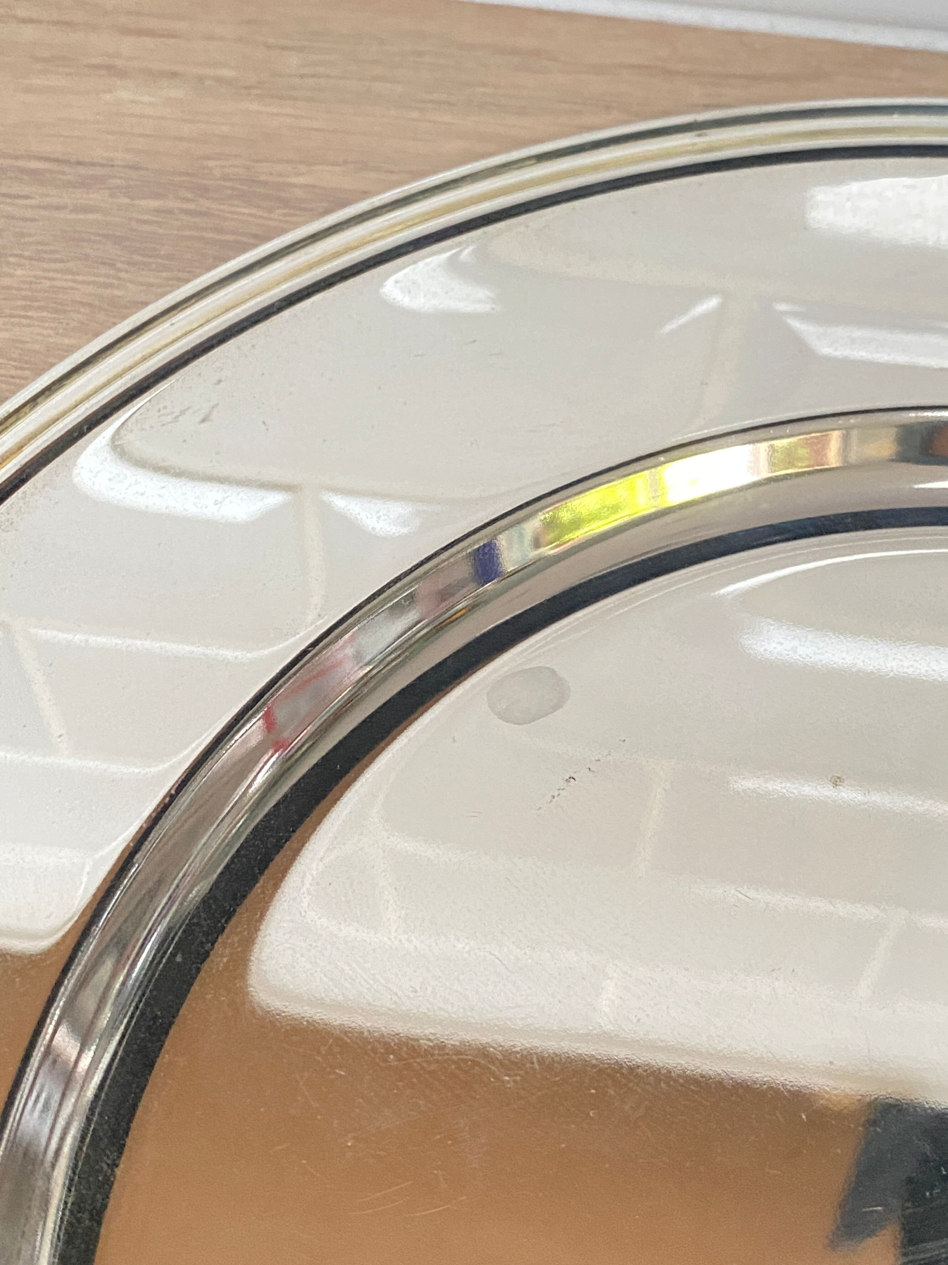 Pair of silver metal subplates
