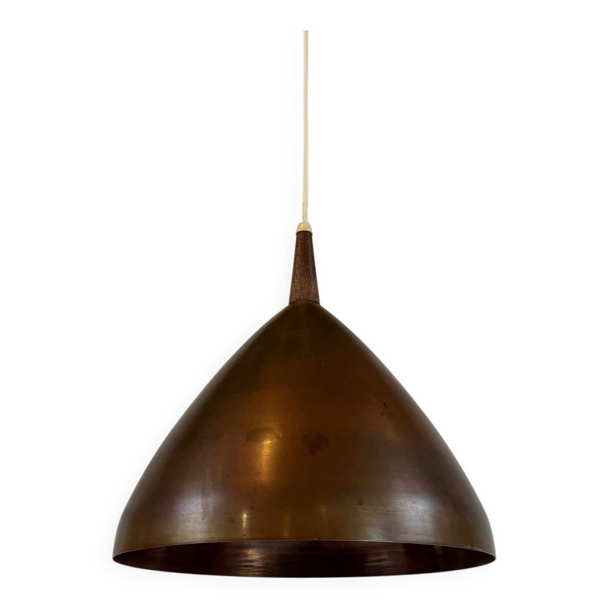 copper and teak suspension by Hans Agne Jacobson - Denmark 1960s