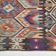 7x10 Green & Blue Geometric Pattern Kilim Rug, 222x303Cm