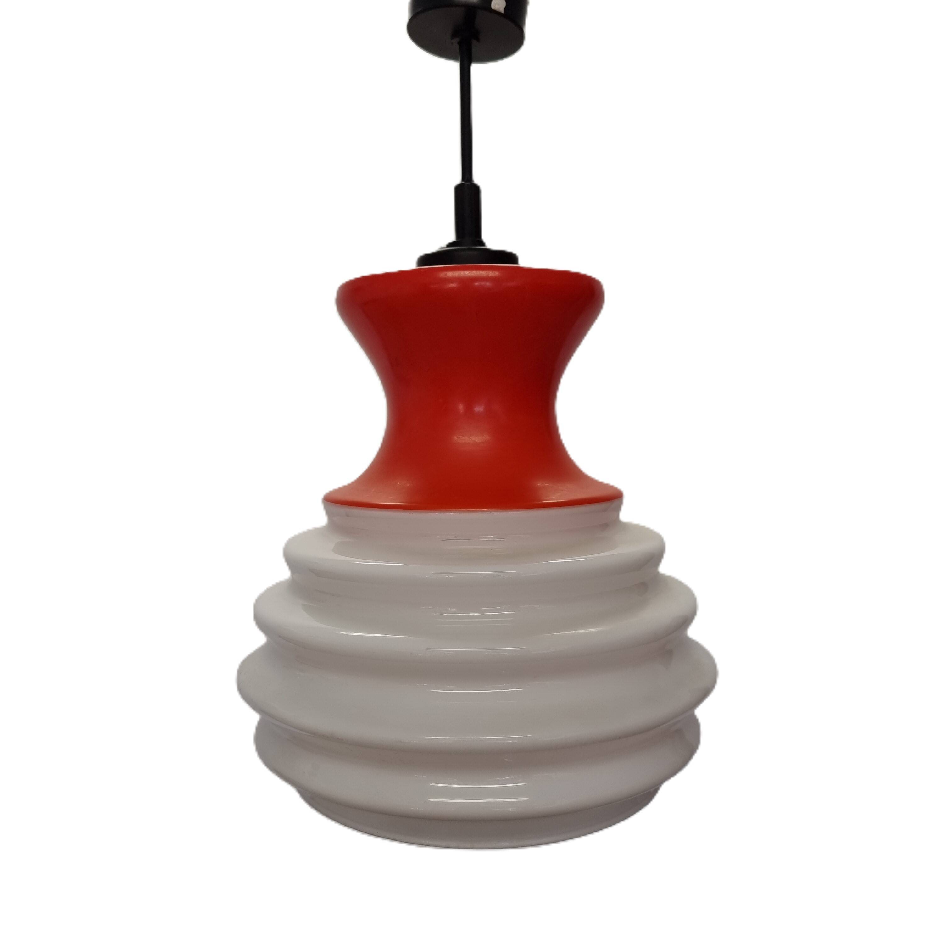 Design Glass Pendant Lamp Space Age, from the 70s