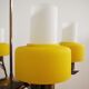Vintage chandelier in brass and glass