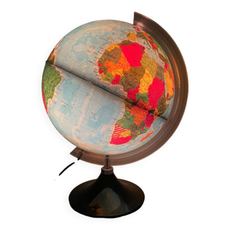 Globe terrestre lumineux SEDIJE France années 70