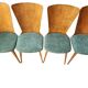4 chaises vintage style Baumann bois et tissu