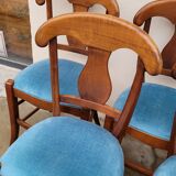 Set of 6 directoire style velvet chairs