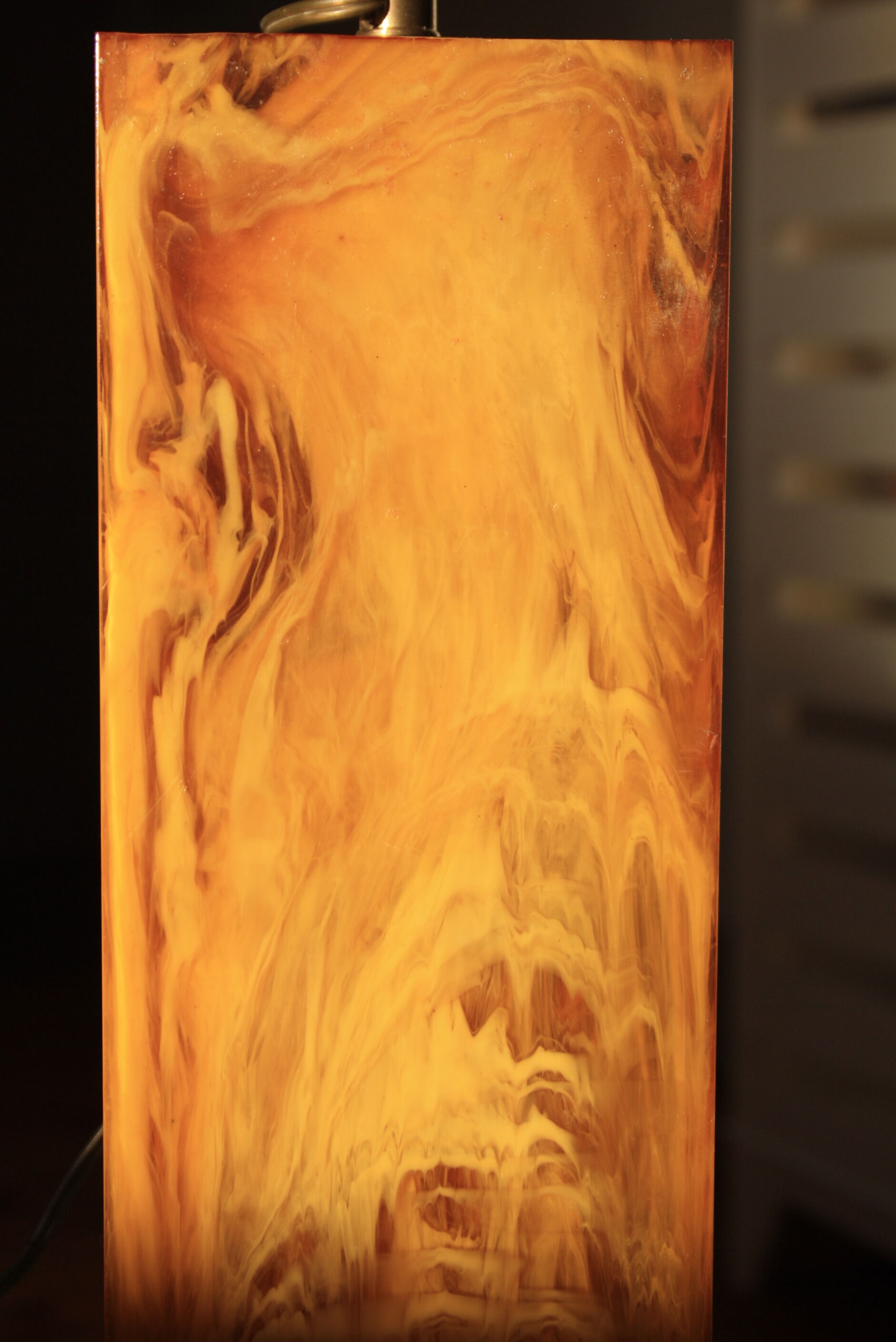 Amber and opaline lamp