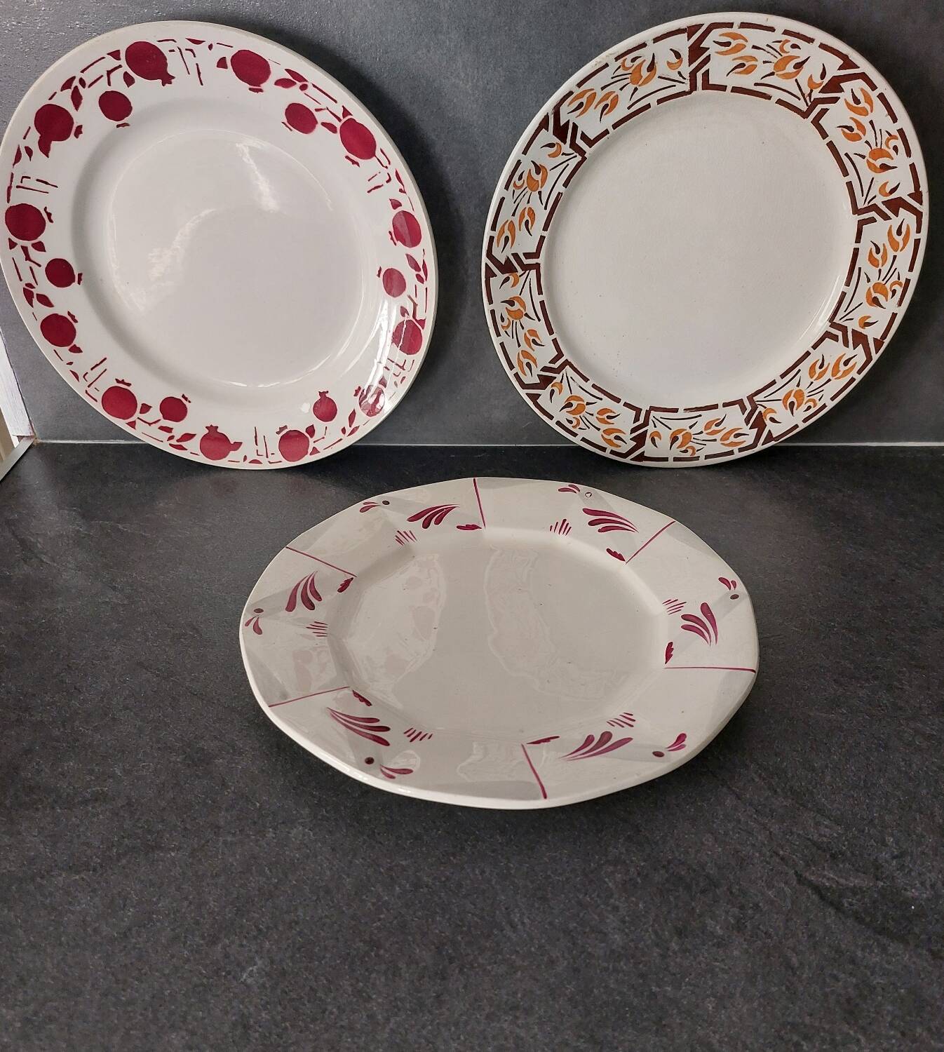 Vintage mismatched plates