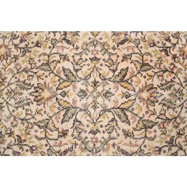 Vintage Turkish Oushak Handmade Wool Cotton Beige Area Rug 119x213