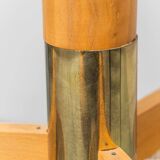 Rattan chandelier with 3 lights, 1970s vintage modernism