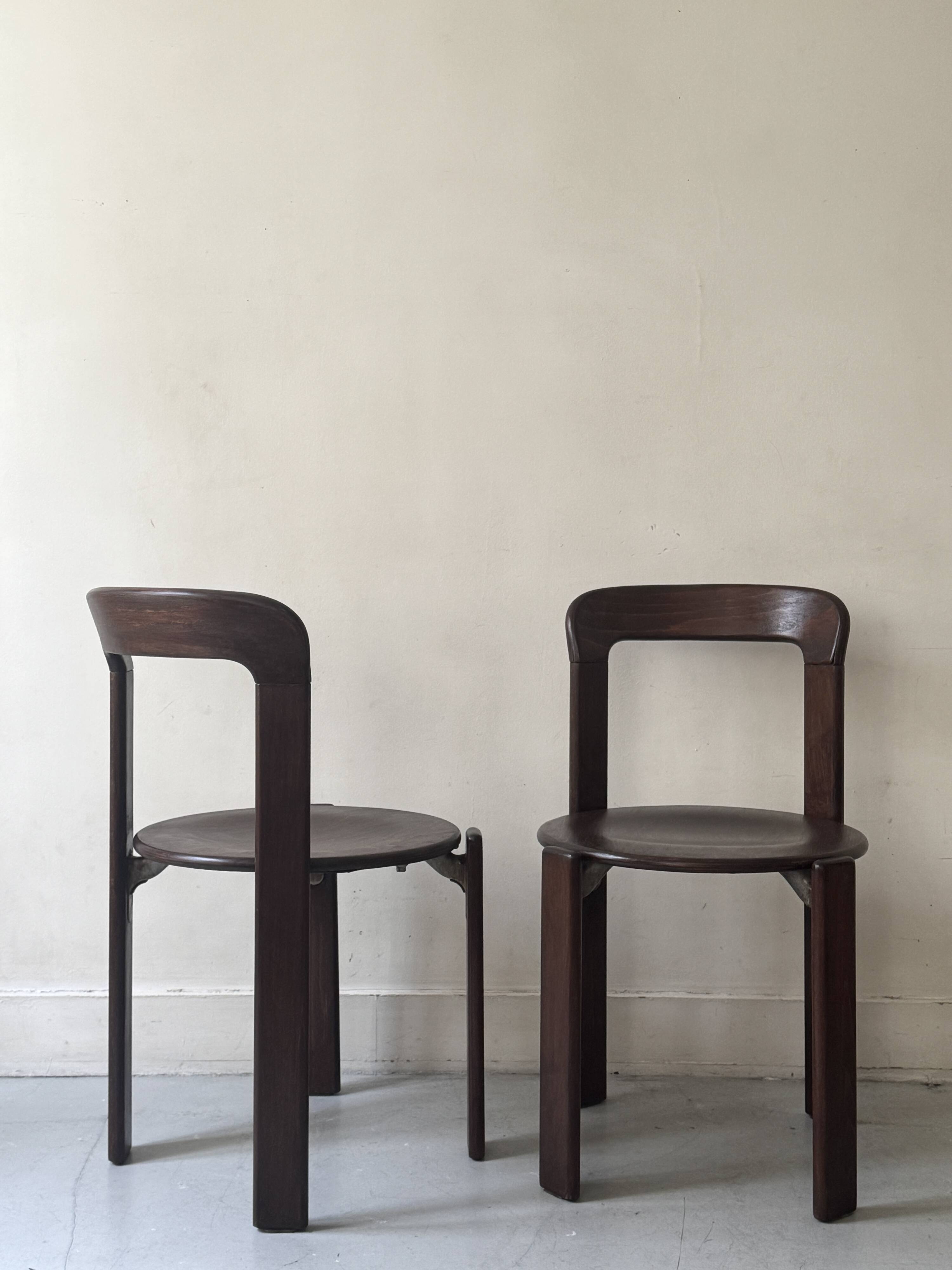 Chaise en bois d'hetre 3300 par Bruno Rey, design Suisse 1970