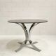 Round table chrome and smoked glass, 1970