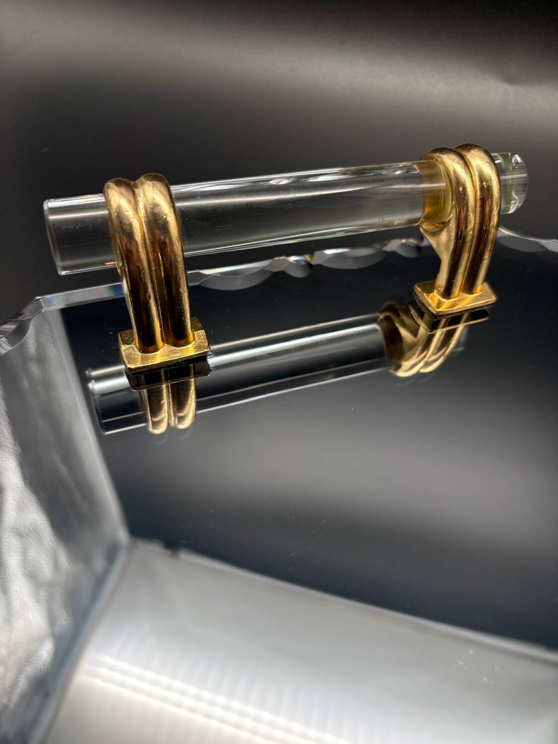 Beveled mirrored tray, Art Deco 1940, Saint-Gobain France