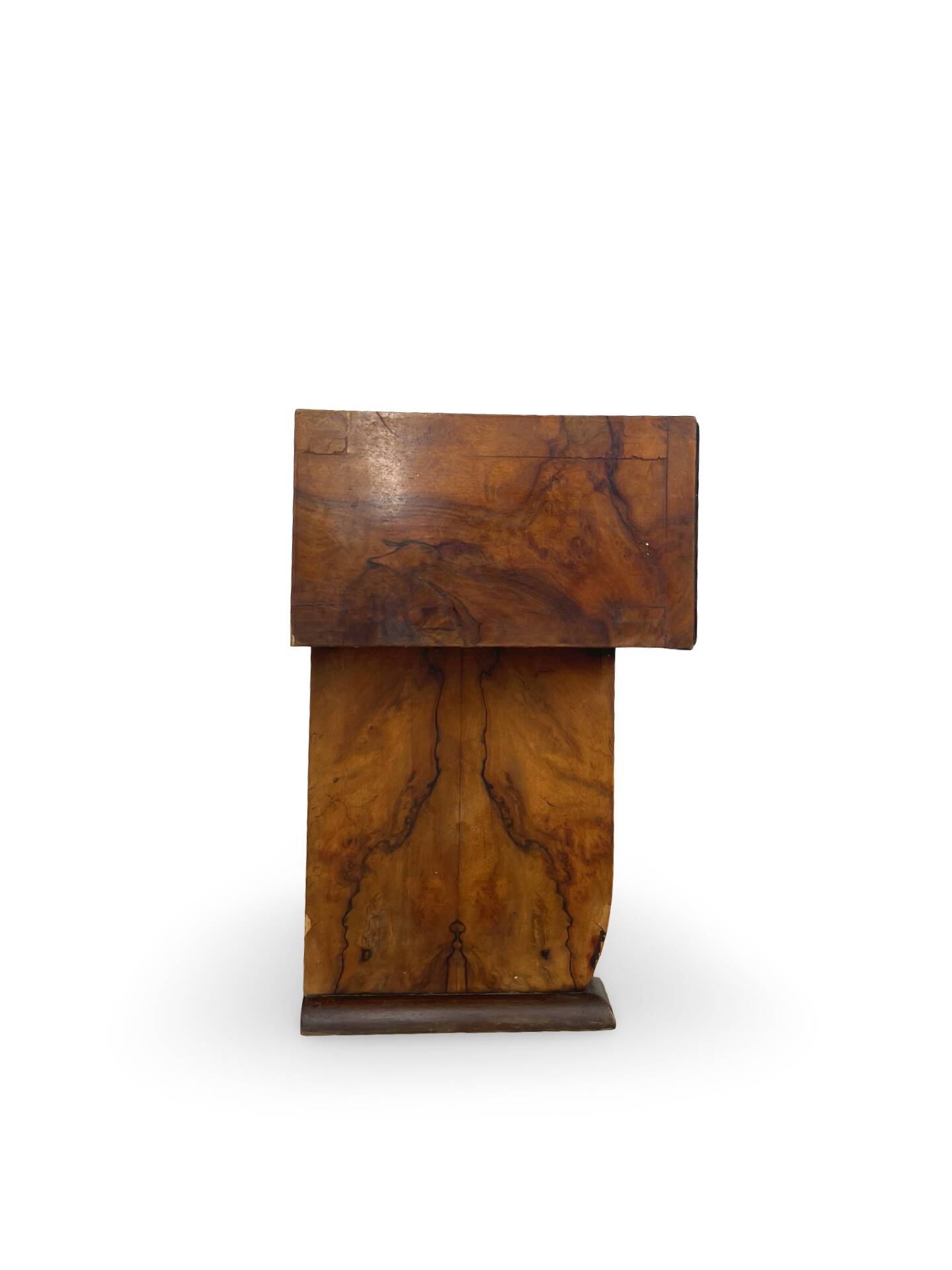 Italian burl walnut art deco console table, 1930s.