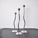 Trio of silver metal candle holders by Mesa, Italy, 1980