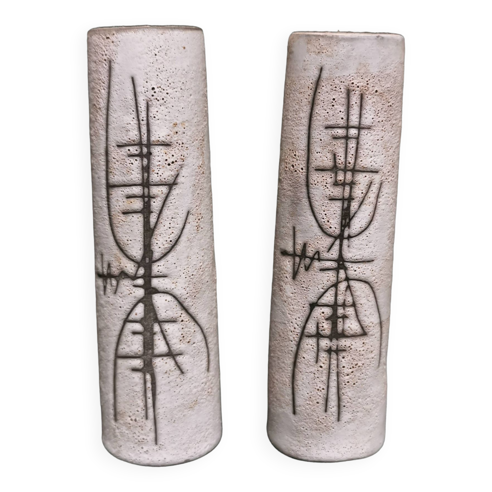 Salt and pepper shakers, vintage ceramic Galerie PALISSY Vallauris