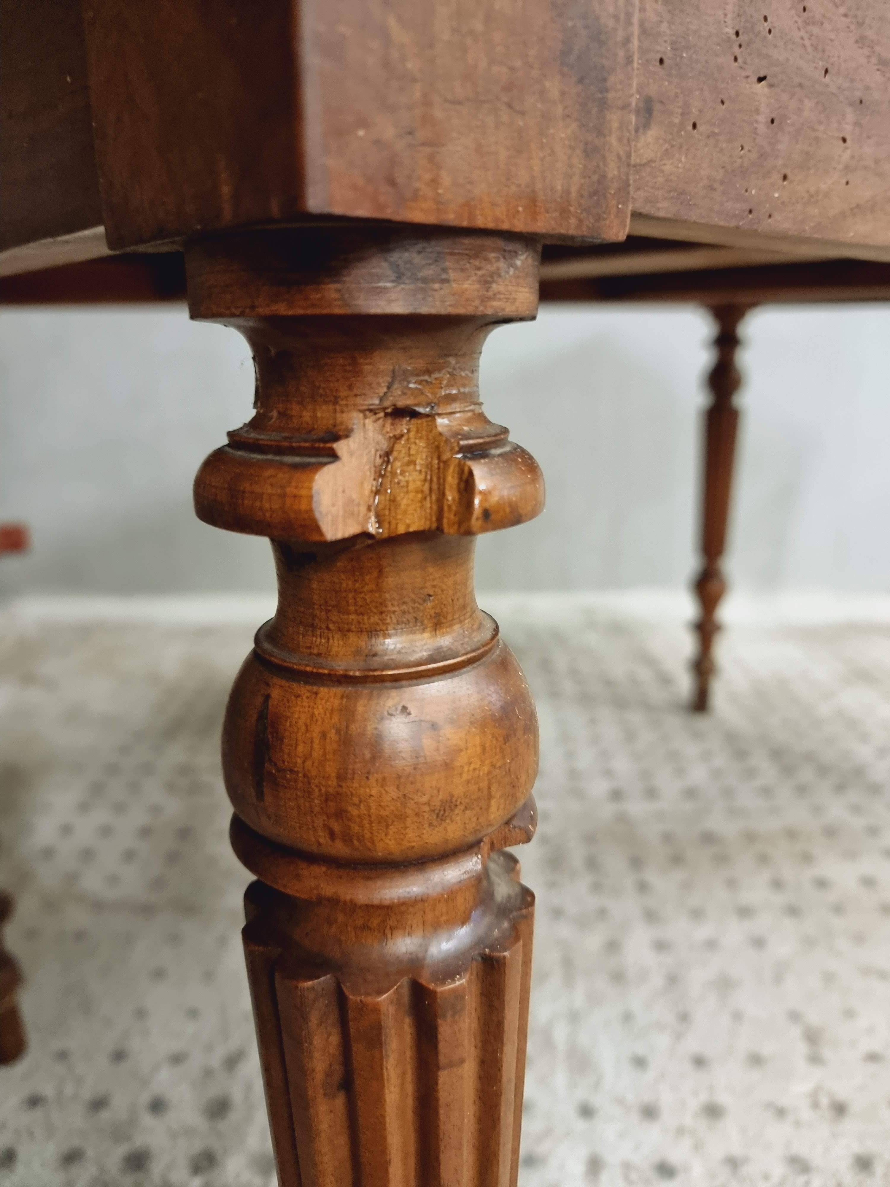 Antique table desk table dining table walnut 72x120 cm