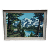 Oil on canvas "Mountain lake"