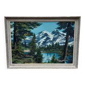 Oil on canvas "Mountain lake"