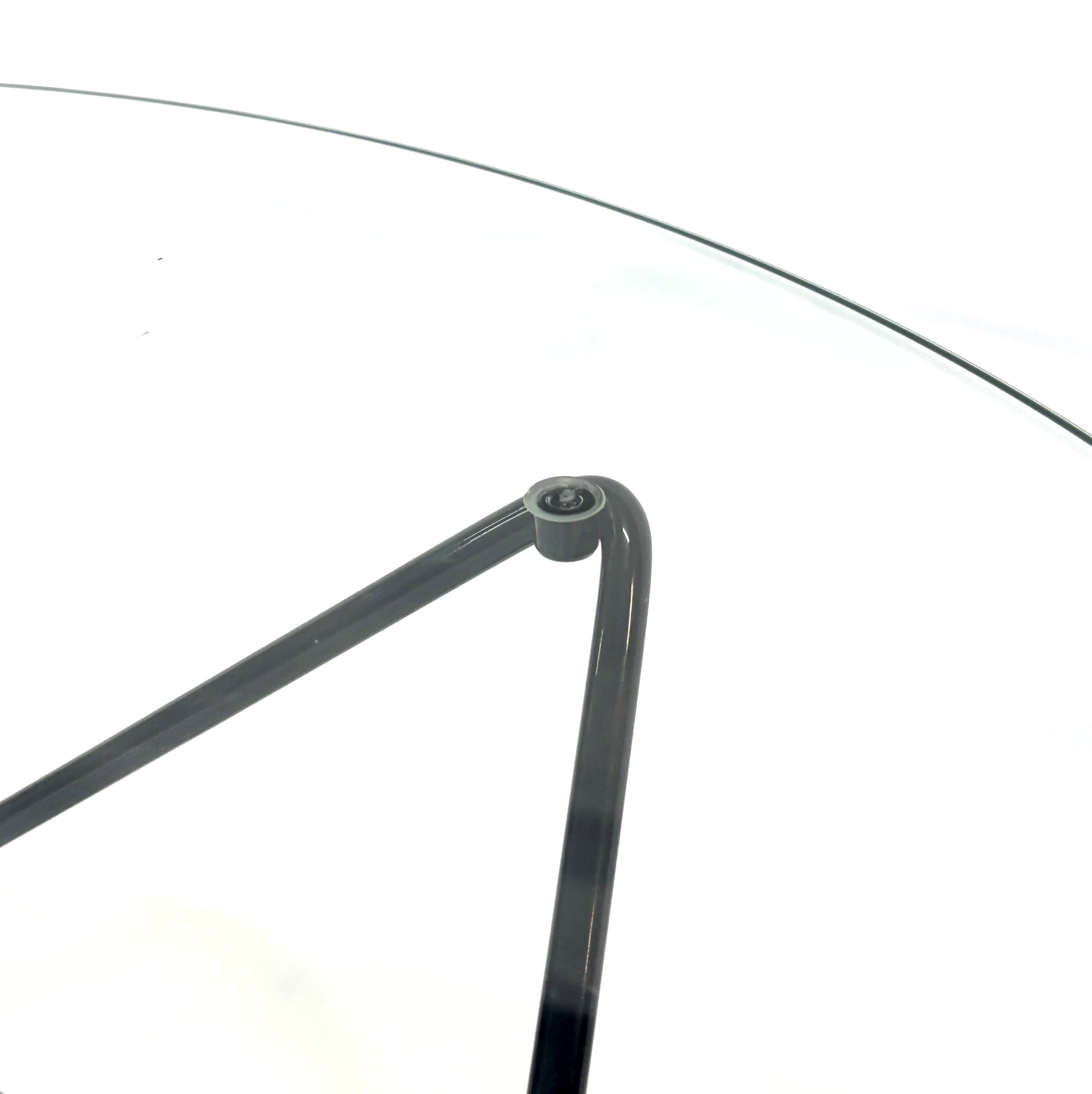 Vintage coffee table in 70s steel wire glass design