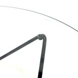 Vintage coffee table in 70s steel wire glass design