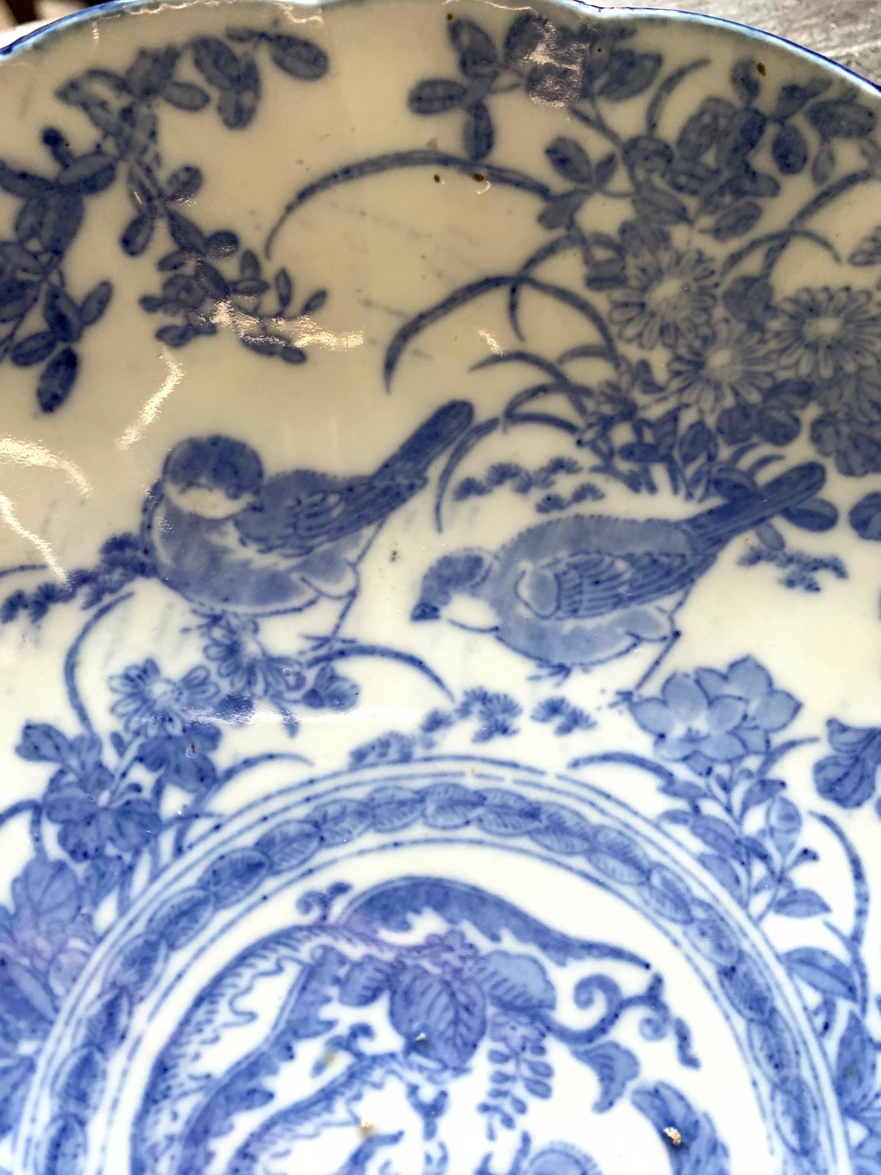 Chinese porcelain plate inspired by the blue family, late nineteenth early twentieth century