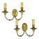 Pair of wall sconces with female masks in Louis XVI style - gilded bronze