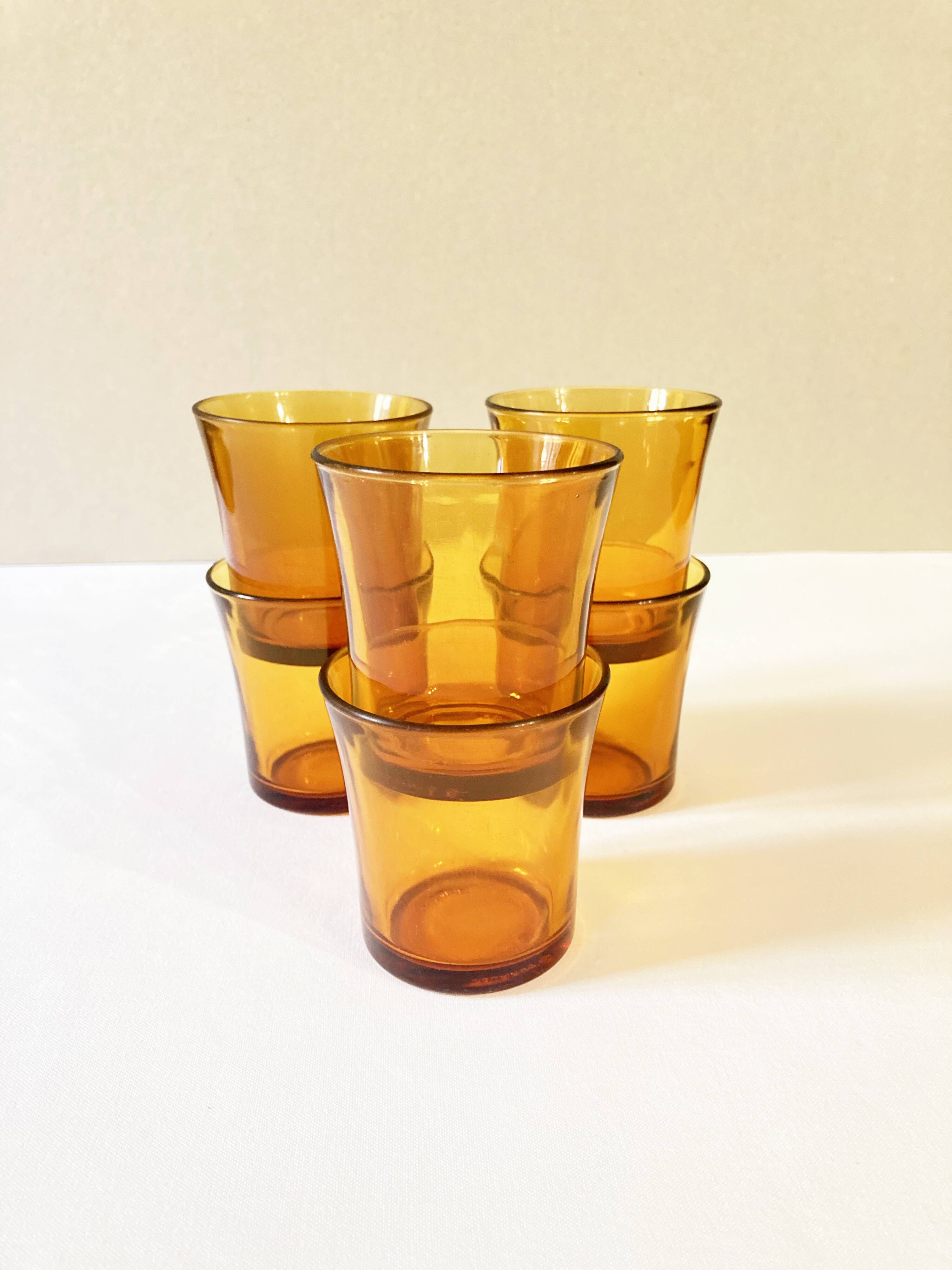 Duralex amber glass lenses, 1970s