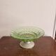 Art Deco Green Moulded Glass Coupe Centre Table with Metal Space Age Base