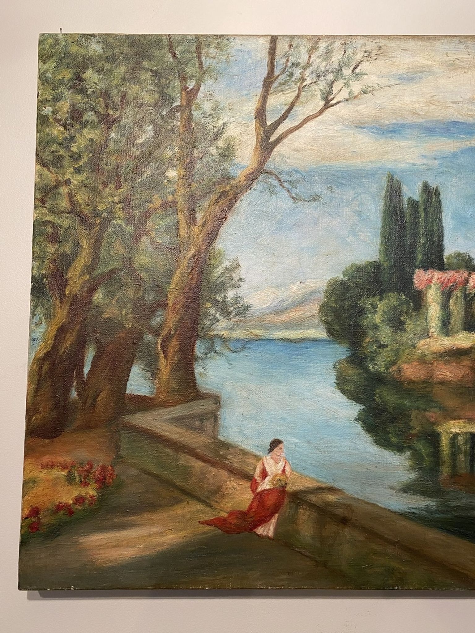 Tableau ancien, paysage, signé, début XX siècle