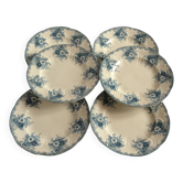 6 flat plates, Longwy, Gobelins model, late 19th century