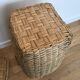 Large wicker/vintage bamboo laundry basket with lid