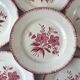 Set of 6 flat plates longchamp pinks years 30-40