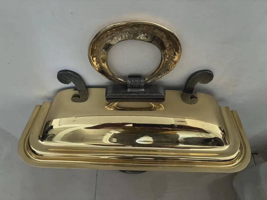 Banci Firenze wall light, gilded and black patinated metal, 1980s