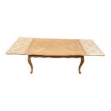 Extendable Louis XV dining table in solid oak wood and marquetry 250cm